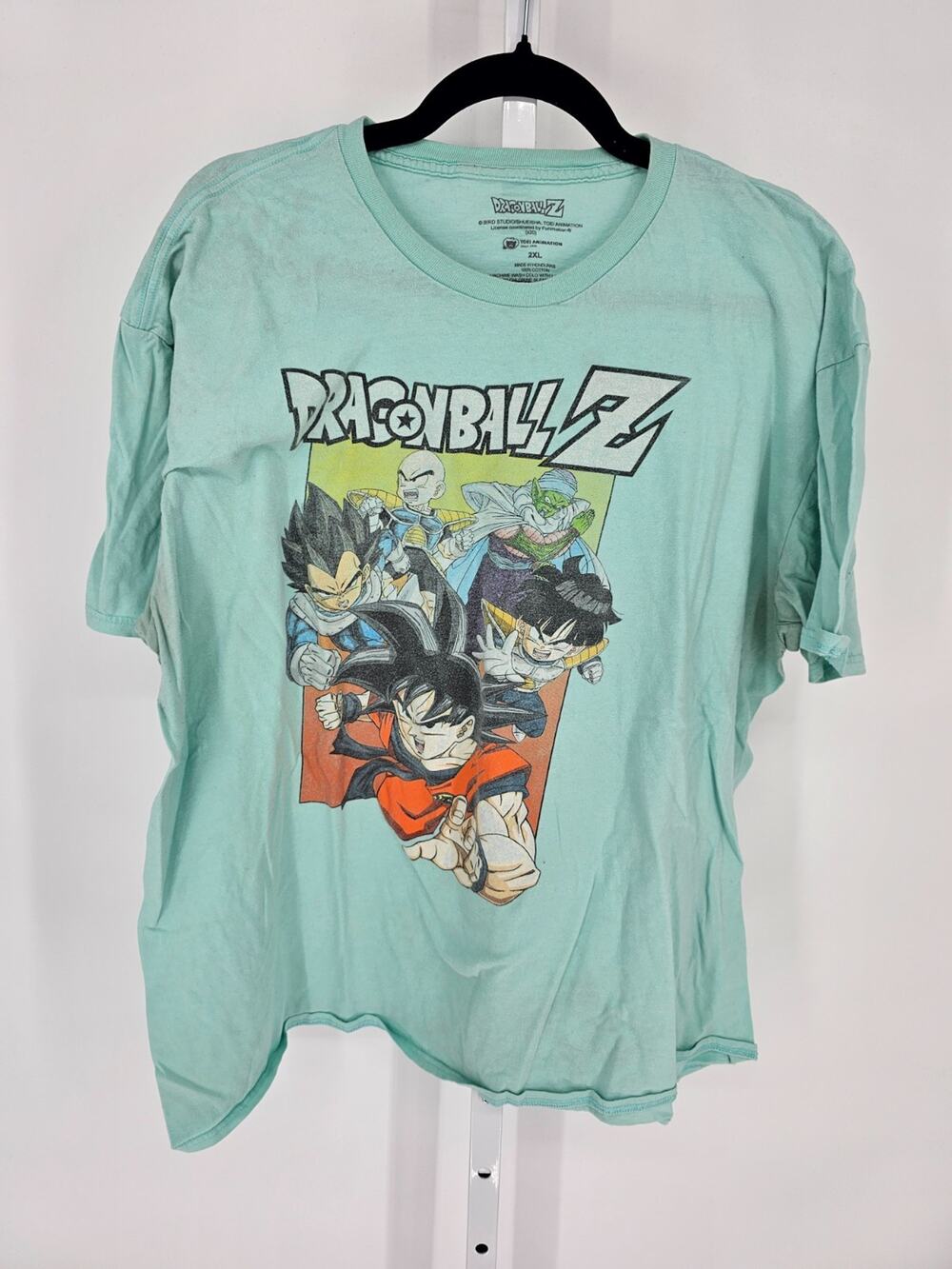 Dragon Ball Z T Shirt Goku Piccolo Krillin Vegeta Teal Color Men Size XXL